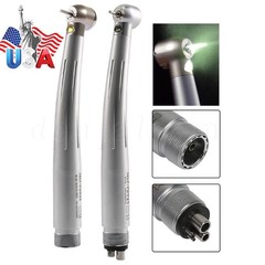 Dental LED E-generator Fiber Optic High Speed Handpiece 2 4Hole Fit FG1.6mm Burs