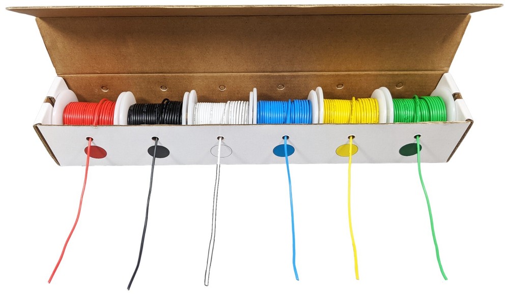 18 Gauge Solid Hook-Up Wire Kit – Six 25 Foot Spools of Solid Tinned Copper Wire
