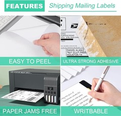Shipping Labels 8.5×5.5 Half Sheet Self Adhesive 2 Per Sheet for Inkjet & Laser