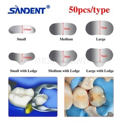 100 Pcs Dental Sectional Contoured Metal Matrices Refill Matrix Band Ledge 35um