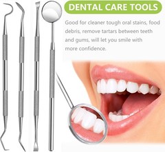 Dental Tools, Professional Teeth Cleaning Oral Care Hygiene Kit, Stainless Steel