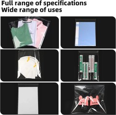 100 Pcs 10″x14″ Clear Self-Sealing Cellophane Bags for Packaging T-Shirt Clothes