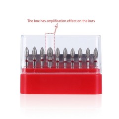 AZDENT Dental Diamond Burs 368-023F / 379-023F Football Fine Grit Red 10Pcs/Box