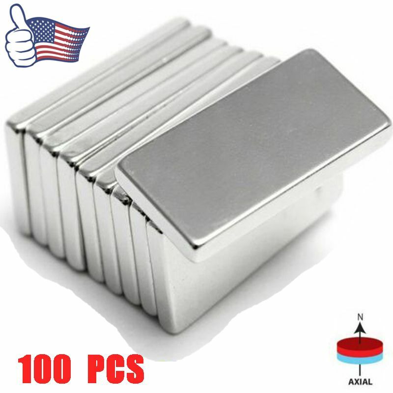 100PCS 20x10x2mm N52 Neodymium Block Magnet Super Strong Rare Earth Magnets Long