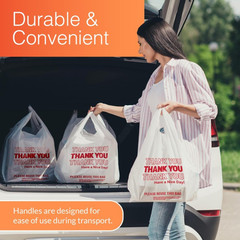 350 Thank You Plastic Bags Grocery Shopping Retail Bulk Store Business