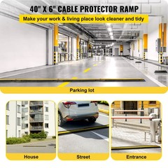 VEVOR 4PCS 1 Channel Speed Bumps Wire Hose 22000lbs Cable Protector Ramp