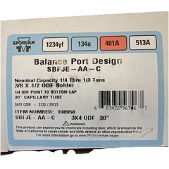 Sporlan 108958 Thermal Expansion Valve SBFJE-AA-C 30” Capillary Tube Genuine OEM