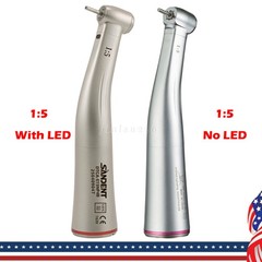 Dental 1:5 LED Fiber Optic Contra Angle Handpiece Red Ring fit NSK Ti-MAX X95L