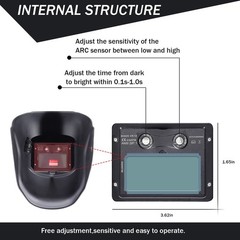 True Color Solar Powered Auto Darkening Welding Hood Helmet for TIG MIG ARC