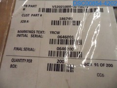 Qty=200 (1 Box of 200): High Security Bolt Seal, Yellow, YRCW, 0646016