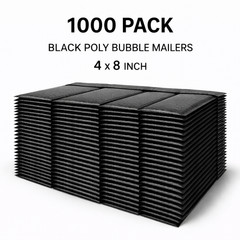 Wholesale 1000 Black Poly Bubble Mailers #000 4×8 Tear & Water Resistant