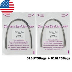 100PCS Dental Orthodontic Arch Wire Niti Stainless Steel Round Rectangular Ovoid