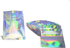 Resealable Zip Foil Storage Bags Holographic Iridescent | Food, Jewelry 4×6 [50]