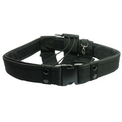 Black Tactical Nylon police Security Guard Duty Belt Utility Kit System w/ Pouch