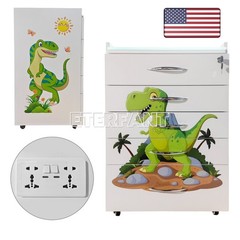 5-Drawer Cartoon Trolley Cart Acrylic Acrylic Mobile Wooden Cabinet Rolling Cart