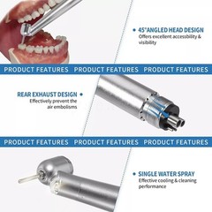 Dental 45° LED E-generator High Speed Handpiece / 1:4.2 Increasing Contra Angle