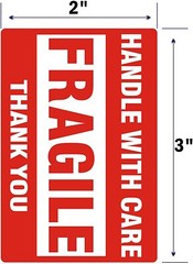 1 Roll 500 2×3 Fragile Stickers Fragile Label Sticker Handle With Care Mailing