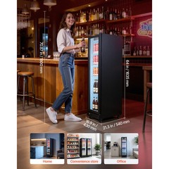 Uimoso Commercial Upright Beverage Cooler with 6.9 Cu.Ft Capacity