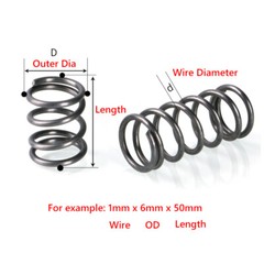 Small Pressure Spring Compression Springs 0.2 0.3 0.4 0.5mm Wire Various Sizes