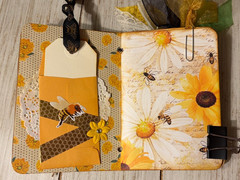 Junk Journal Handmade Booklet Book Vintage “Honey Bees” Pockets, Ephemera