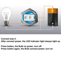 19mm 12V LED ON OFF Latching Push Button Power Switch with Wire Socket Harness