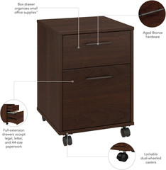 Key West 2 Drawer Mobile File Cabinet in Bing Cherry