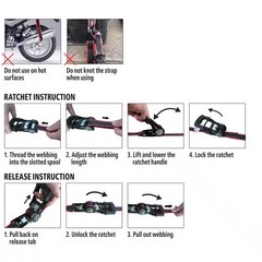 Husky 12 ft. x 1 in. Ratchet Tie-Down Straps with S-Hook (4-Pack)