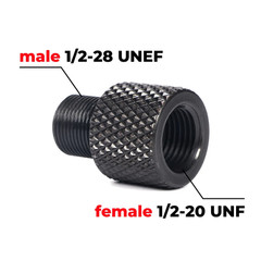 Female 1/2-20 Unf to Male 1/2-28 Unef or Male 1/2-20 to Female 1/2-28 Adapter