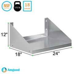 18 in. x 24 in. Stainless Steel Wall Shelf with Side Guards