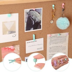 200 Pieces Push Pins Set, 5 Types Colorful Thumb Tacks Cute Decorative Push P…