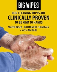 BIG Wipes Heavy Duty Industrial Textured Scrubbing Wipes, Red Top, (80 Count)