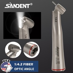 Dental LED Handpiece 1:4.2 Contra Angle 45° LED Fiber Optic Turbine Inner UPS