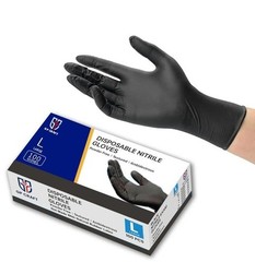 GP Craft Black Nitrile Gloves 5Mil Disposable Latex-Free (100/Count)