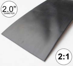 2″ ID Black Heat Shrink Tube 2:1 ratio 2.0″ wrap (2×24″= 4 feet) inch/ft/to 50mm