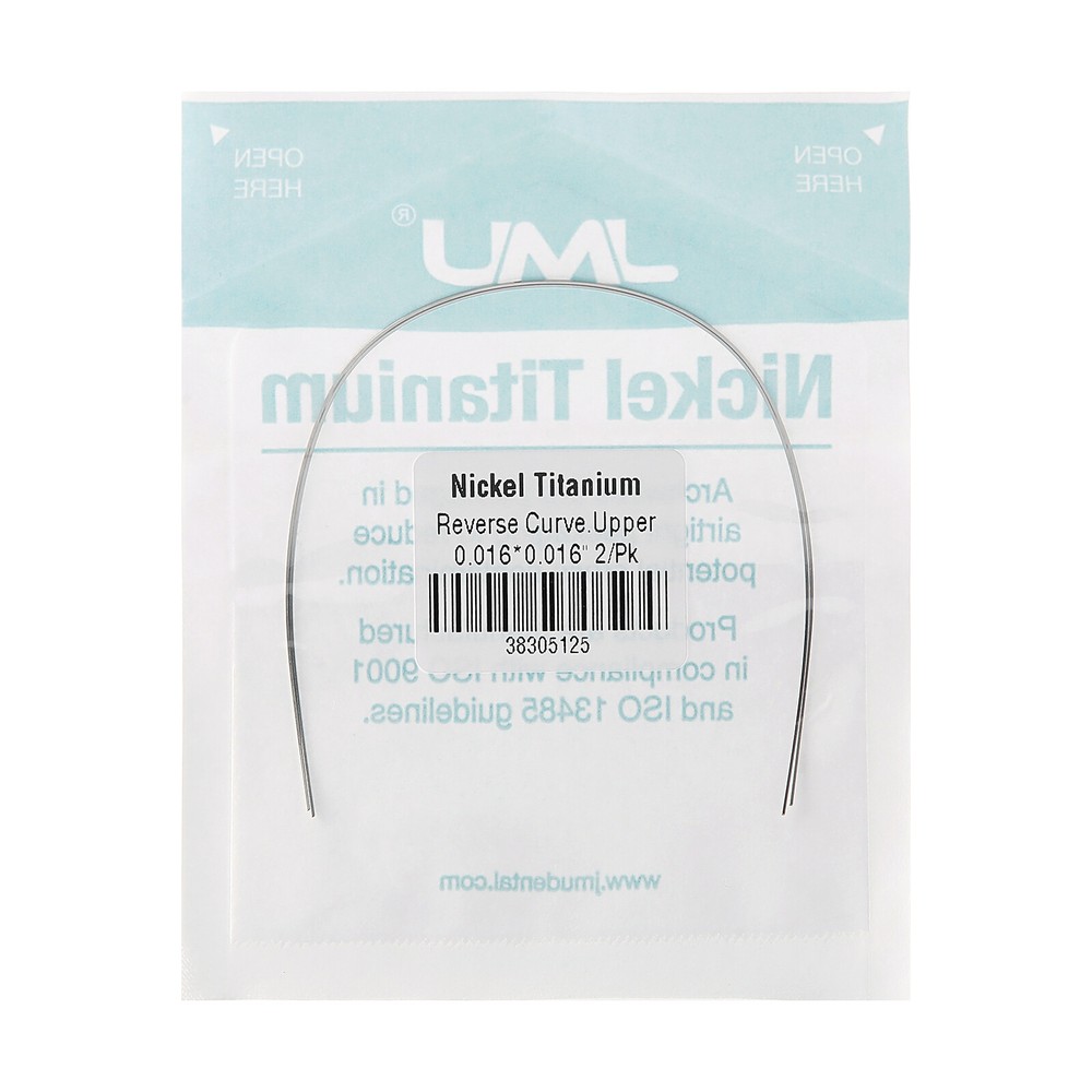 JMU Dental Ortho Niti Arch Wires Reverse Curve Round Shape, 2pcs Super Elastic