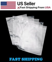 Clear Poly Bags 1.5-Mil Flat Open Top Plastic Packaging Packing Multiple Sizes