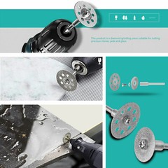50Pcs Cutting Wheel Set Mini Drill for Dremel Rotary Tool Accessories w/ Mandrel