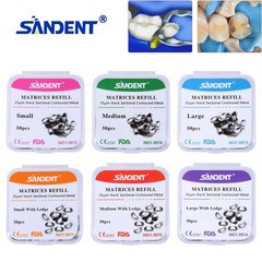 100 Pcs Dental Sectional Contoured Metal Matrices Refill Matrix Band Ledge 35um