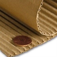 20 IN x 9 FT Single Face B-flute Corrugated Cardboard Roll for Crafts and Wrap