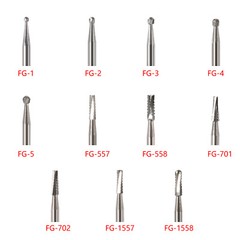 Dental Carbide Burs FG1/2/3/4/5/6/7/8 Round for High Speed Handpiece 10 -100Pcs