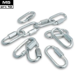 MEISTER QUICK LINK SCREWLOCK CARABINERS – M5 x 10 PACK – Galvanized Steel Clips