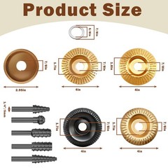 Seamaka 5PCS Wood Carving Disc Set+5PCS Rotary Burr Rasp Set,Wood Grinding Wh…
