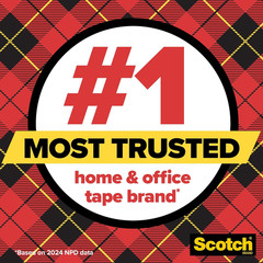 Scotch Transparent Glossy Finish Tape 3/4 x 2592 Inches 3 Inch Core 2 Roll…