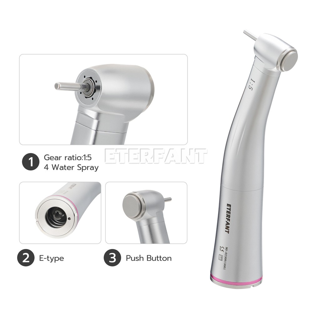 NSK Style Dental 1:1/1:5/20:1 Fiber Optic LED Increasing Contra Angle Handpiece