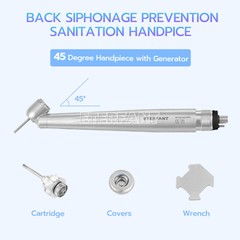 Dental 45° Degree LED Surgical High Speed Push Button Handpiece 4H E-generator