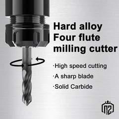 5Pcs 4 Flute 90 Degree 3/16″ x 5/8 “x 2” Solid Carbide Drill Mill – AlTiN Coated