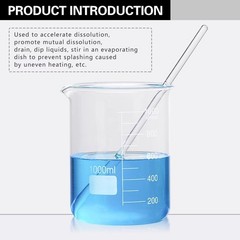 Glass Stirring Rod 12 Inch Length Stir Stick with Both Ends Round 24 pcs/pk