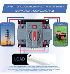 6-63amp AC110V Automatic/Manual Transfer Switch 2P 50/60Hz, 2POLE 63A ATS Aut…