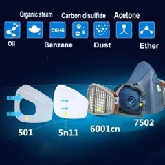 Half Face Gas Mask Painting Spraying Respirator Facepiece reusable respirator US