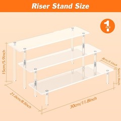 3 Tier Acrylic Display Risers Large Perfume Organizer Stand, Clear Cupcake Stand